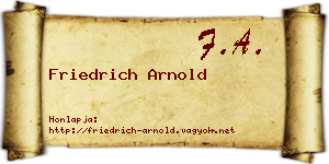 Friedrich Arnold névjegykártya