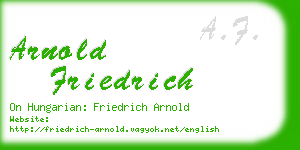 arnold friedrich business card
